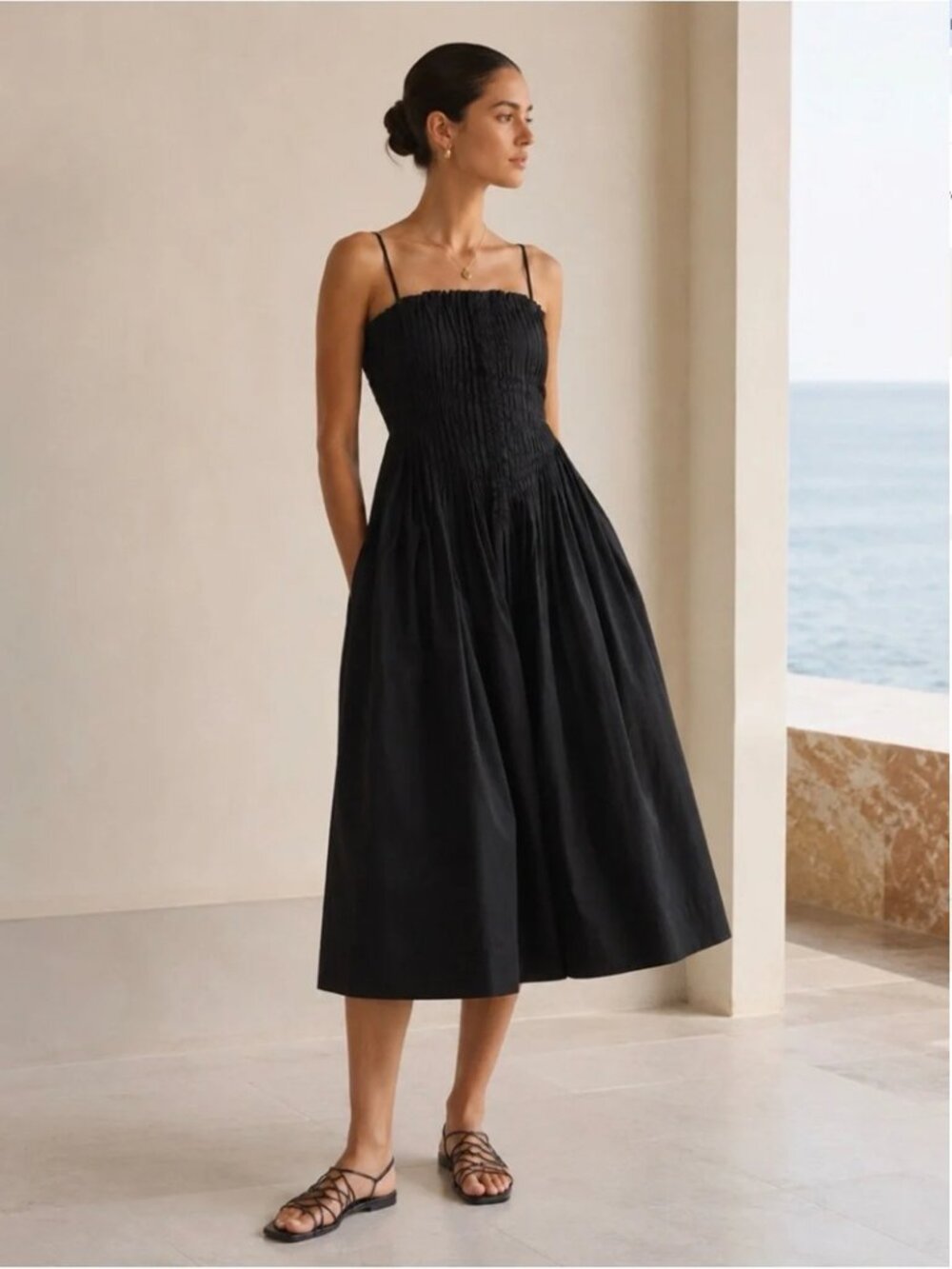 STAUD Bella Midi Dress NEW